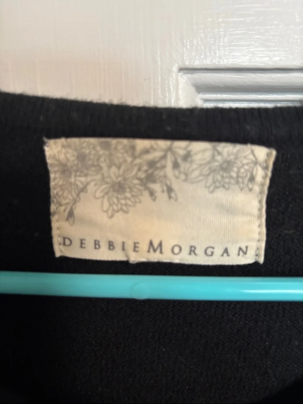 Debbie Morgan Black Embellished Button-Front Cardigan